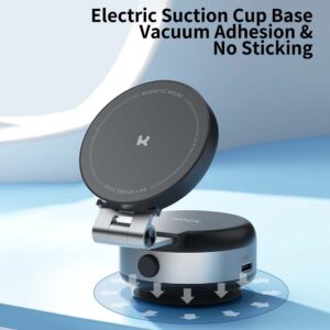 Rock Car holder Q16 electric vacuum magnetic juodos spalvos - Image 6