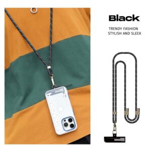 Rock Universal phone lanyard long, neck strap juodos spalvos - Image 4
