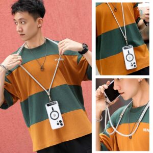 Rock Universal phone lanyard long, neck strap pilkos spalvos - Image 5