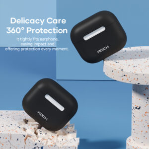 Rock Silicone case skirtas Airpods 3 juodos spalvos - Image 2