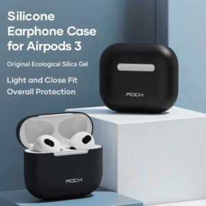 Rock Silicone case skirtas Airpods 3 juodos spalvos - Image 6