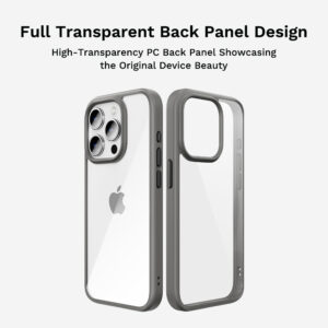 Rock Guard Series Magnetic dėklas skirtas Apple iPhone 15 skaidrus-juodos spalvos - Image 2