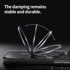 Rock Rotating Stand Crystal Series Magnetic skirtas Apple iPhone 16 Pro Max juodos spalvos - Image 8