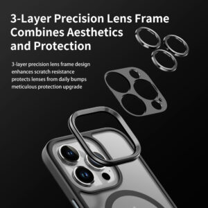 Rock Guard Touch Matte Series Magnetic dėklas skirtas Apple iPhone 16 Pro Max aukso spalvos - Image 9