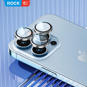 Rock Tempered glass Pure Series Camera Lens on camera for Iphone 16 Pro/16 Pro Max (lens 3 pieces) juodos spalvos - Image 3