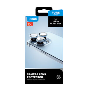 Rock Tempered glass Pure Series Camera Lens on camera for Iphone 16 Pro/16 Pro Max (lens 3 pieces) juodos spalvos - Image 4