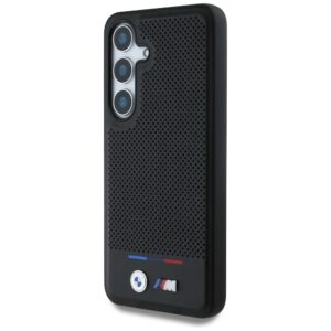 Original dėklas BMW Leather Tricolor Stripe MagSafe skirtas Samsung Galaxy S25 juodos spalvos - Image 2