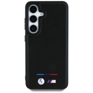 Original dėklas BMW Leather Tricolor Stripe MagSafe skirtas Samsung Galaxy S25 juodos spalvos - Image 3