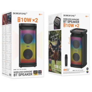 Borofone Portable Bluetooth Speaker BP25 Vida with microphone juodos spalvos - Image 8