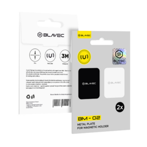 Blavec Metal plate for magnetic holder BM-02 set of 2 pieces rectangle (40x58mm) black and silver - Image 4