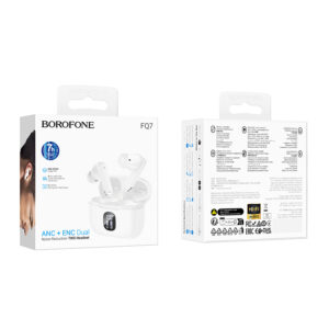Borofone TWS Bluetooth ausinės FQ7 Treasure ANC+ENC baltos spalvos - Image 5