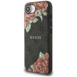 Original dėklas GUESS 4G Flowers Print MagSafe skirtas Apple iPhone 17e/16e juodos spalvos - Image 2