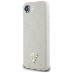 Original dėklas GUESS Grained Hot Stamp Peony Triangle Logo MagSafe skirtas Apple iPhone 17e/16e beige - Image 2