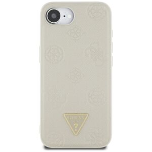 Original dėklas GUESS Grained Hot Stamp Peony Triangle Logo MagSafe skirtas Apple iPhone 17e/16e beige - Image 3