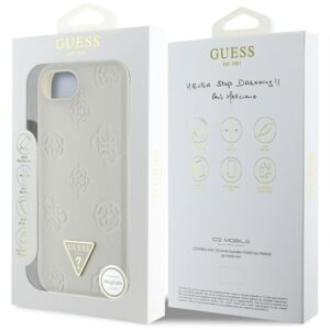 Original dėklas GUESS Grained Hot Stamp Peony Triangle Logo MagSafe skirtas Apple iPhone 17e/16e beige - Image 8