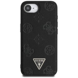 Original dėklas GUESS Grained Hot Stamp Peony Triangle Logo MagSafe skirtas Apple iPhone 17e/16e juodos spalvos - Image 3