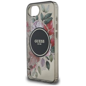 Original dėklas GUESS IML Flowers MagSafe skirtas Apple iPhone 17e/16e juodos spalvos - Image 6