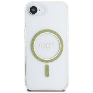 Original dėklas GUESS IML Glitter Circle MagSafe skirtas Apple iPhone 17e/16e skaidrus - Image 3