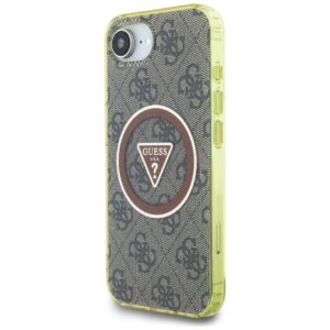 Original dėklas GUESS IML Metal Glitter 4G Circle Triangle MagSafe skirtas Apple iPhone 17e/16e rudos spalvos - Image 2