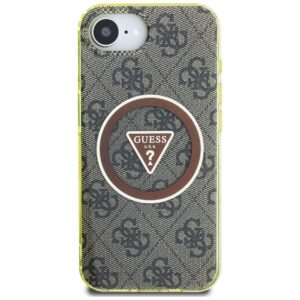 Original dėklas GUESS IML Metal Glitter 4G Circle Triangle MagSafe skirtas Apple iPhone 17e/16e rudos spalvos - Image 3