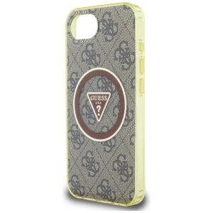 Original dėklas GUESS IML Metal Glitter 4G Circle Triangle MagSafe skirtas Apple iPhone 17e/16e rudos spalvos - Image 6