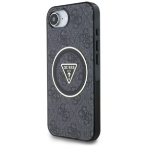 Original dėklas GUESS IML Metal Glitter 4G Circle Triangle MagSafe skirtas Apple iPhone 17e/16e juodos spalvos - Image 2