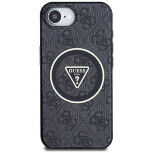 Original dėklas GUESS IML Metal Glitter 4G Circle Triangle MagSafe skirtas Apple iPhone 17e/16e juodos spalvos - Image 3