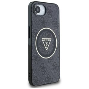 Original dėklas GUESS IML Metal Glitter 4G Circle Triangle MagSafe skirtas Apple iPhone 17e/16e juodos spalvos - Image 4