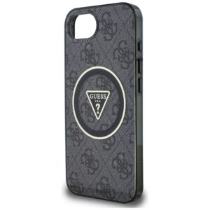 Original dėklas GUESS IML Metal Glitter 4G Circle Triangle MagSafe skirtas Apple iPhone 17e/16e juodos spalvos - Image 6