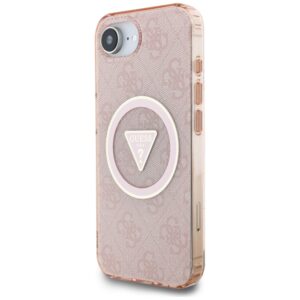 Original dėklas GUESS IML Metal Glitter 4G Circle Triangle MagSafe skirtas Apple iPhone 17e/16e pink - Image 2