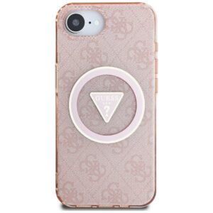 Original dėklas GUESS IML Metal Glitter 4G Circle Triangle MagSafe skirtas Apple iPhone 17e/16e pink - Image 3