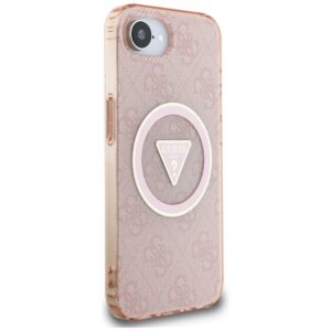 Original dėklas GUESS IML Metal Glitter 4G Circle Triangle MagSafe skirtas Apple iPhone 17e/16e pink - Image 4