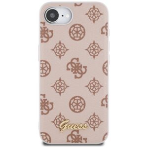 Original dėklas GUESS Peony Script Logo MagSafe skirtas Apple iPhone 17e/16e rudos spalvos - Image 3