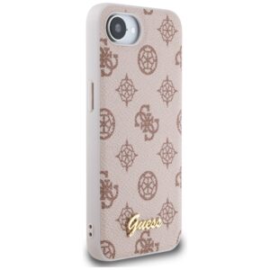 Original dėklas GUESS Peony Script Logo MagSafe skirtas Apple iPhone 17e/16e rudos spalvos - Image 4