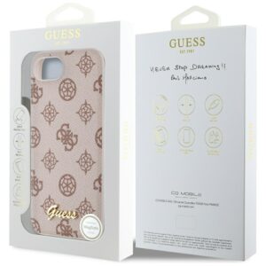 Original dėklas GUESS Peony Script Logo MagSafe skirtas Apple iPhone 17e/16e rudos spalvos - Image 8