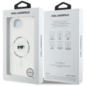 Original Pouch KARL LAGERFELD IML Metal Karl Head MagSafe skirtas Apple iPhone 17e/16e white - Image 8