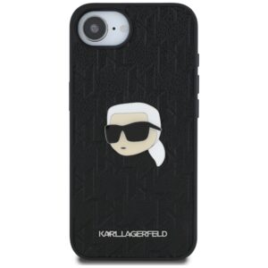 Original Pouch KARL LAGERFELD Monogram Karl Head Pin skirtas Apple iPhone 17e/16e juodos spalvos - Image 3