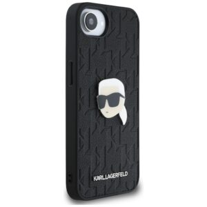 Original Pouch KARL LAGERFELD Monogram Karl Head Pin skirtas Apple iPhone 17e/16e juodos spalvos - Image 4