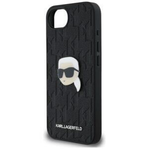 Original Pouch KARL LAGERFELD Monogram Karl Head Pin skirtas Apple iPhone 17e/16e juodos spalvos - Image 6