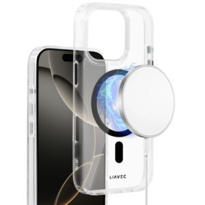 Liavec Glossy Magsafe Clear dėklas do Iphone 16 Pro Max juodos spalvos - Image 8