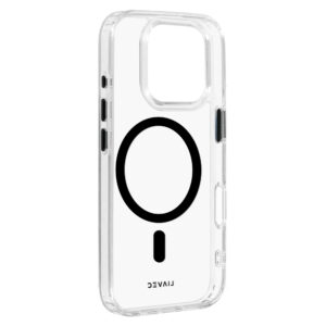 Liavec Glossy Magsafe Clear dėklas do Iphone 16 Pro juodos spalvos - Image 3