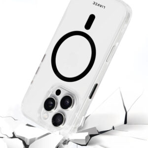 Liavec Glossy Magsafe Clear dėklas do Iphone 16 Pro juodos spalvos - Image 7