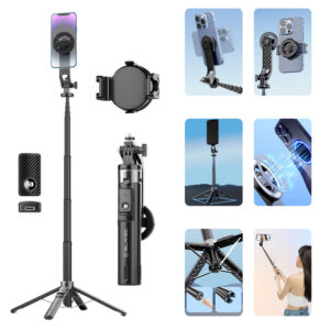 Blavec Selfie Stick Aluminium Fusion P-06 Magsafe tripod + remote control + holder 1,34 metres (SSFP06-MTRHB134) juodos spalvos - Image 3
