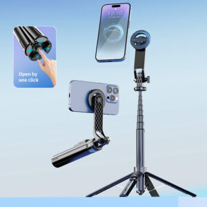 Blavec Selfie Stick Aluminium Fusion P-06 Magsafe tripod + remote control + holder 1,34 metres (SSFP06-MTRHB134) juodos spalvos - Image 5