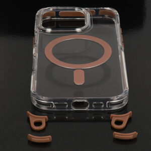Tel Protect Strap Clear dėklas skirtas Apple iPhone 15 Pro Max aukso spalvos - Image 3