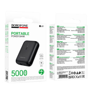 Borofone Power Bank 5000mAh BJ81 Stability - USB - juodos spalvos - Image 6