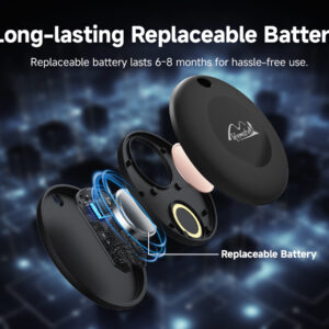 Lifemate GPS Bluetooth LifeTag Tracker HD-P16-3 Android + keyring juodos spalvos - Image 8