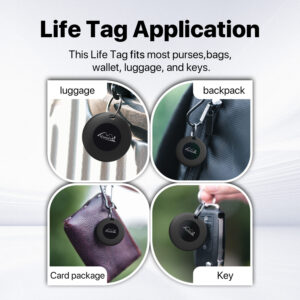 Lifemate GPS Bluetooth LifeTag Tracker HD-P16-3 Apple + keyring baltos spalvos - Image 5