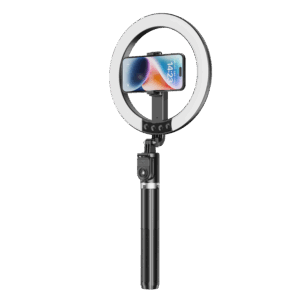 Blavec Selfie Ring lamp Aura LED Ring P-55 25cm tripod + remote control + 2,3 metres (RLP55-TRB23) juodos spalvos - Image 5