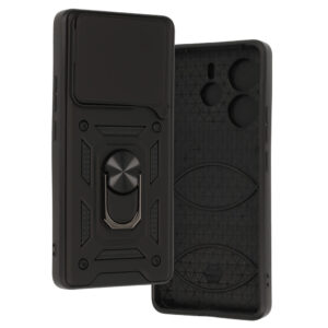 Slide Camera Armor dėklas skirtas Xiaomi Redmi Note 14 5G juodos spalvos - Image 4